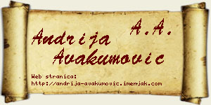 Andrija Avakumović vizit kartica